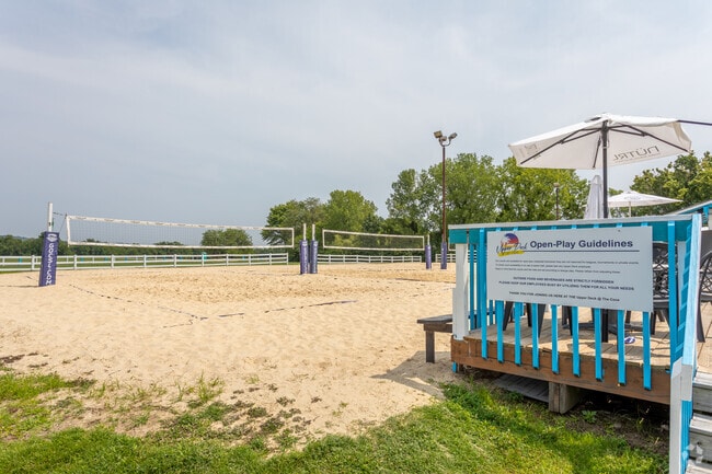 The Upper Deck Bar and Grill in East End has beach volleyball courts.