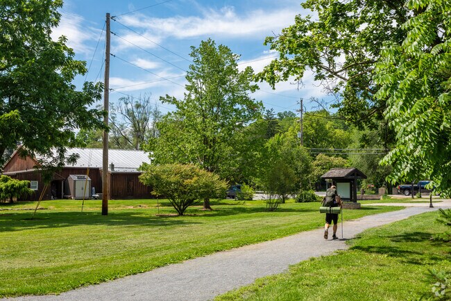A lone hiker along the section of the Appalachian Trail in Boiling Springs.