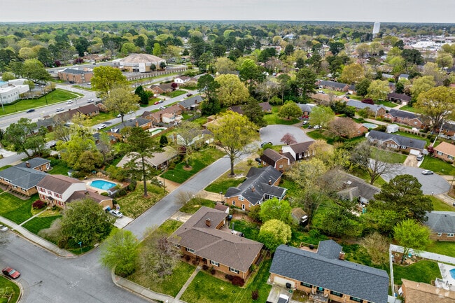 Aerial view of Fairfield neighborhood of Kempsville section of Virginia Beach