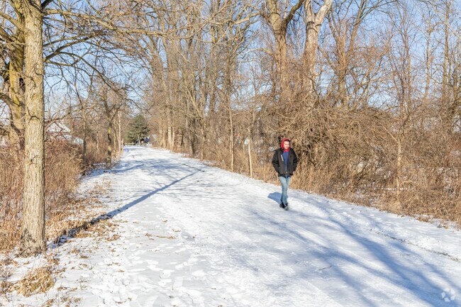 Walk the Pumpkinvine Trail at Abshire Park in Goshen, Indiana.