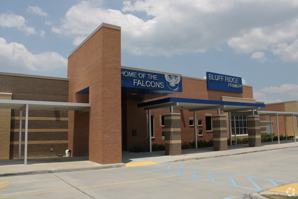Main entrance to Bluff Ridge Primary School in Ascension Parish, Prairieville LA
