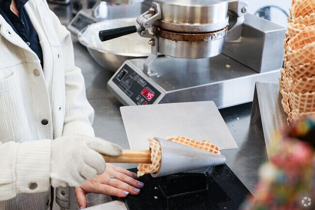 Check out Reed's Dairy in Northwest Meridian for some freshly rolled waffle cones.