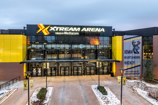 Xtream Arena hosts concerts and sporting events like Iowa Heartlanders hockey games.