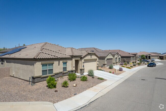Single-story homes with gravel yards are quite easy for upkeep in at Sahuarita.