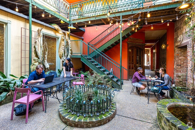 Enjoy time with friends at the Courtyard Café in Hammond.