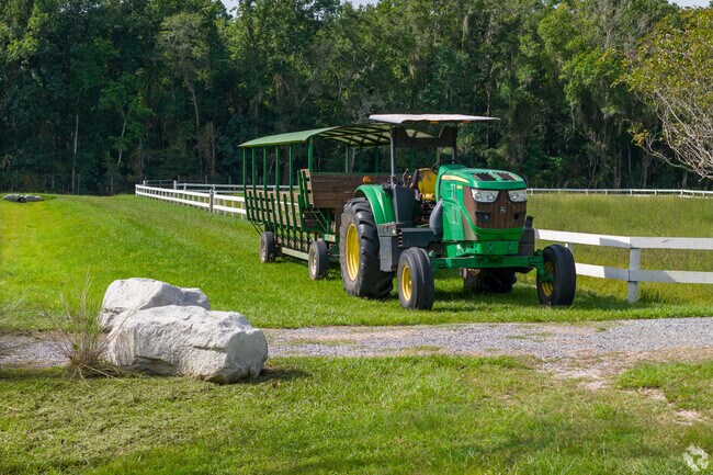 A tractor parked in one of the Green Legacy Farms fields in Dinsmore.