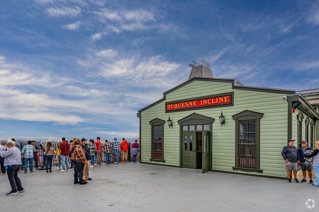 The Duquesne Incline connects Duquesne Heights to Pittsburgh's South Side neighborhood below.