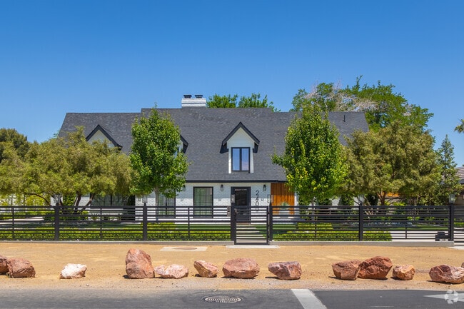 Modern colonial-style homes are rare in Las Vegas but found in Rancho Oakey.