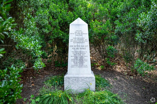 This Civil War memorial marks the Battle of First Manassas in Signal Hill.