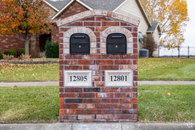 Several of the Southeast Wichita homes have red brick mailboxes.