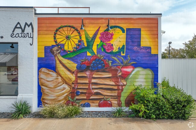 Murals can be found on buildings throughout the surrounding area of Chisholm Creek.