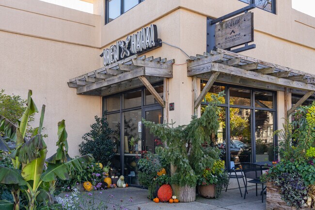 Savor coffee at Brew HaHa, a cozy shop just minutes from Cool Spring-Tilton Park.