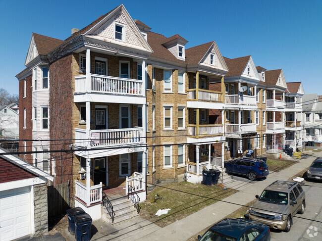 Three story multi family homes are a common sight in the Hamilton Hill section.