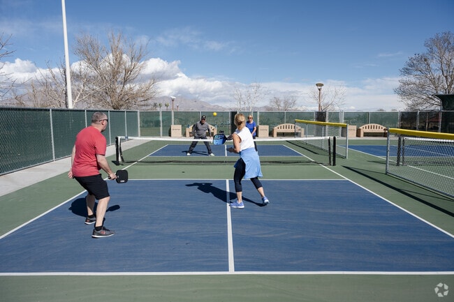 Residents of Centennial Hills Town Center have access to pickleball courts and other outdoor amenities.
