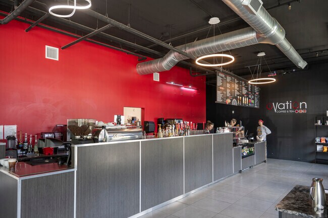 Ovation coffee offers a strong cup of Joe in the Glenmorrie neighborhood.