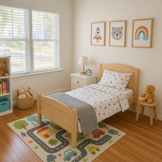 STAGED photo of smaller bedroom