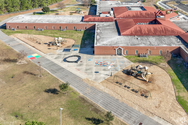 Burgess Elementary School has outdoor activity areas for students.