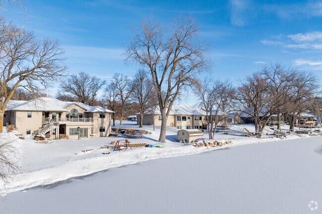 Grand Lake features waterfront homes and public boat access.