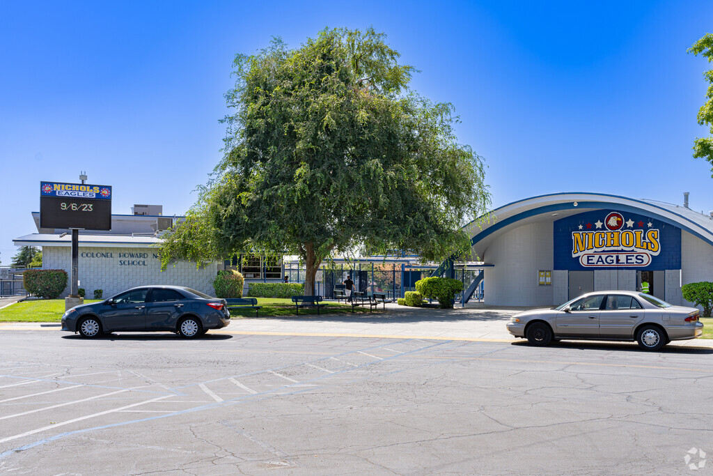 A marquee greets students at the entrance to Colonel Howard Nichols Elementary School.