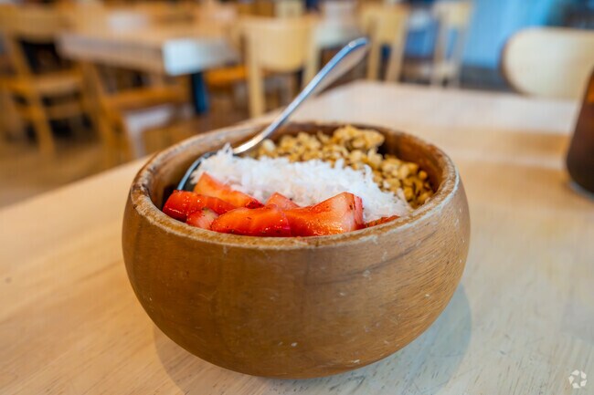 An acai bowl with fresh fruit from Treesome Natural cafe in Aventura.