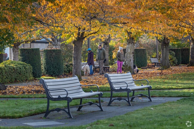 Take a seat or take the dogs out when walking around the State Capital Park in Downtown Salem.