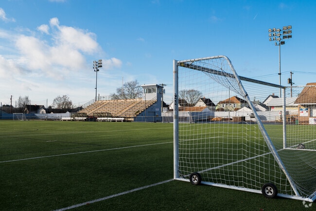 At Lusitano Stadium you can catch a league game and watch your kids grow in Ludlow.