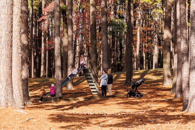 Families enjoy the playground at Lake Willastein Park.
