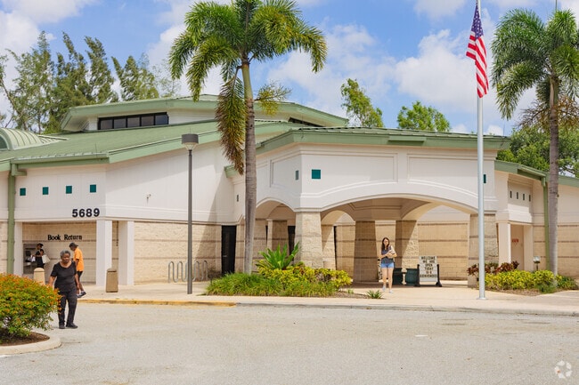 The Okeechobee Blvd Library in Century Village is a hub of knowledge and community activities.