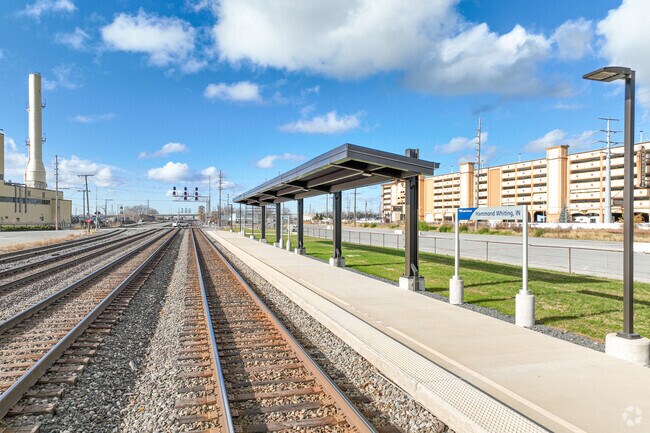 Hop on the Amtrak that can be found in the heart of Whitings business district.