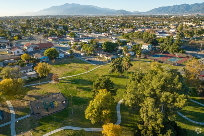 Scenic view of the neighborhood and the San Bernardino Mountains.