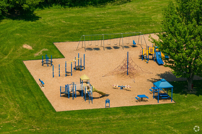 Memorial Park Elementary features a large playground for students.