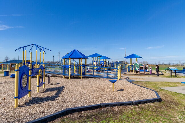 Families can play outside at Heritage Park.
