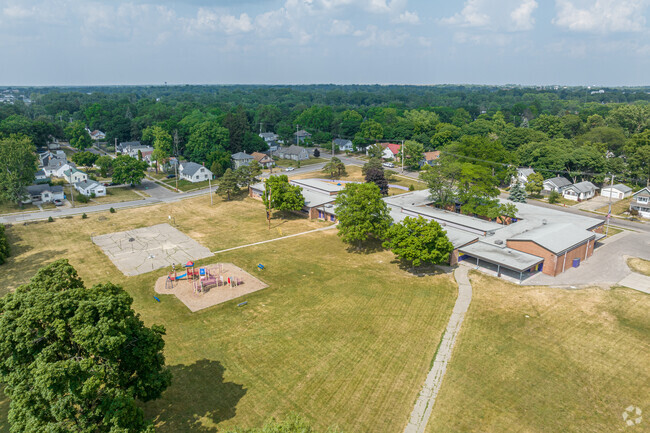 Aerial view of Willow Elementary School in Lansing, Michigan.