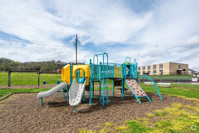 The large play set in Brilliant Community Park offers hours of climbing fun for the children.