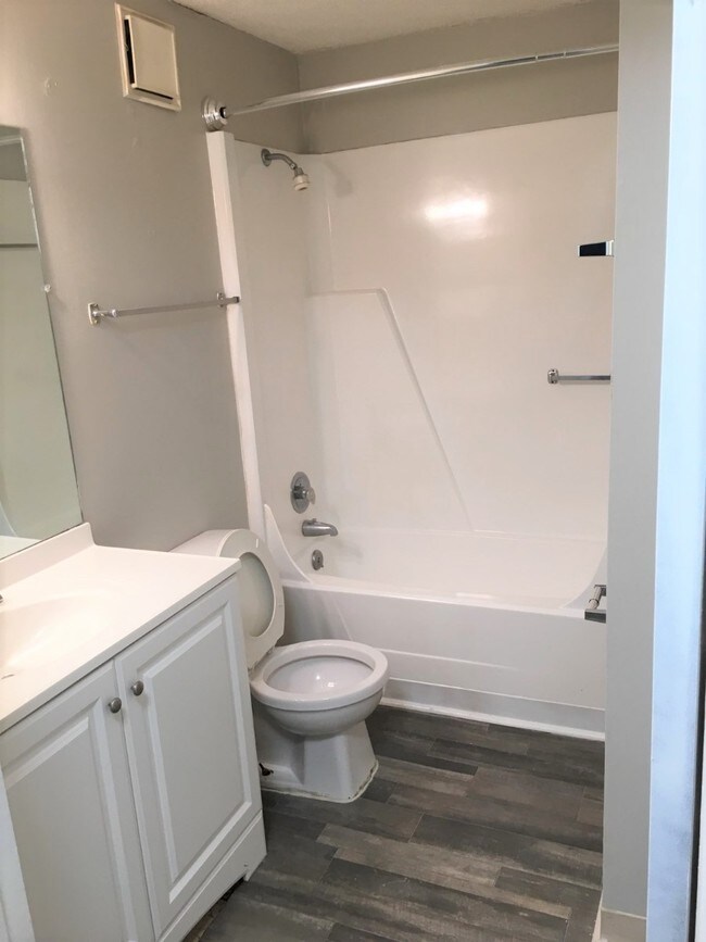 Bathroom in renovated unit.