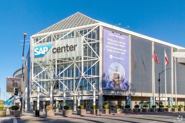The SAP Center holds regular events and is the home of the San Jose Sharks hockey team.