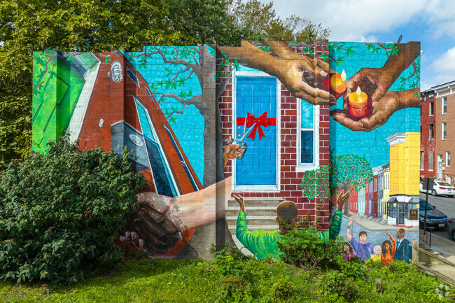 There are beautiful murals at each turn in Sandtown-Winchester.