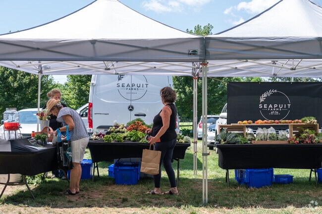 Shop for fresh vegetables at the Osterville Farmers Market.
