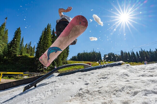 Snow is made for some park activities at the Union Peak Festival at Copper Mountain.