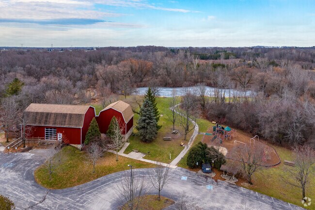 An aerial view of Homestead Hollow County Park in Germantown, WI.