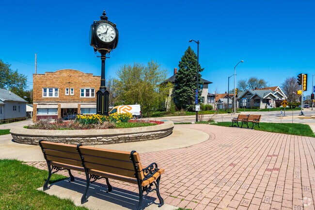 A perfect place to sit at Centennial Park in West Milwaukee .