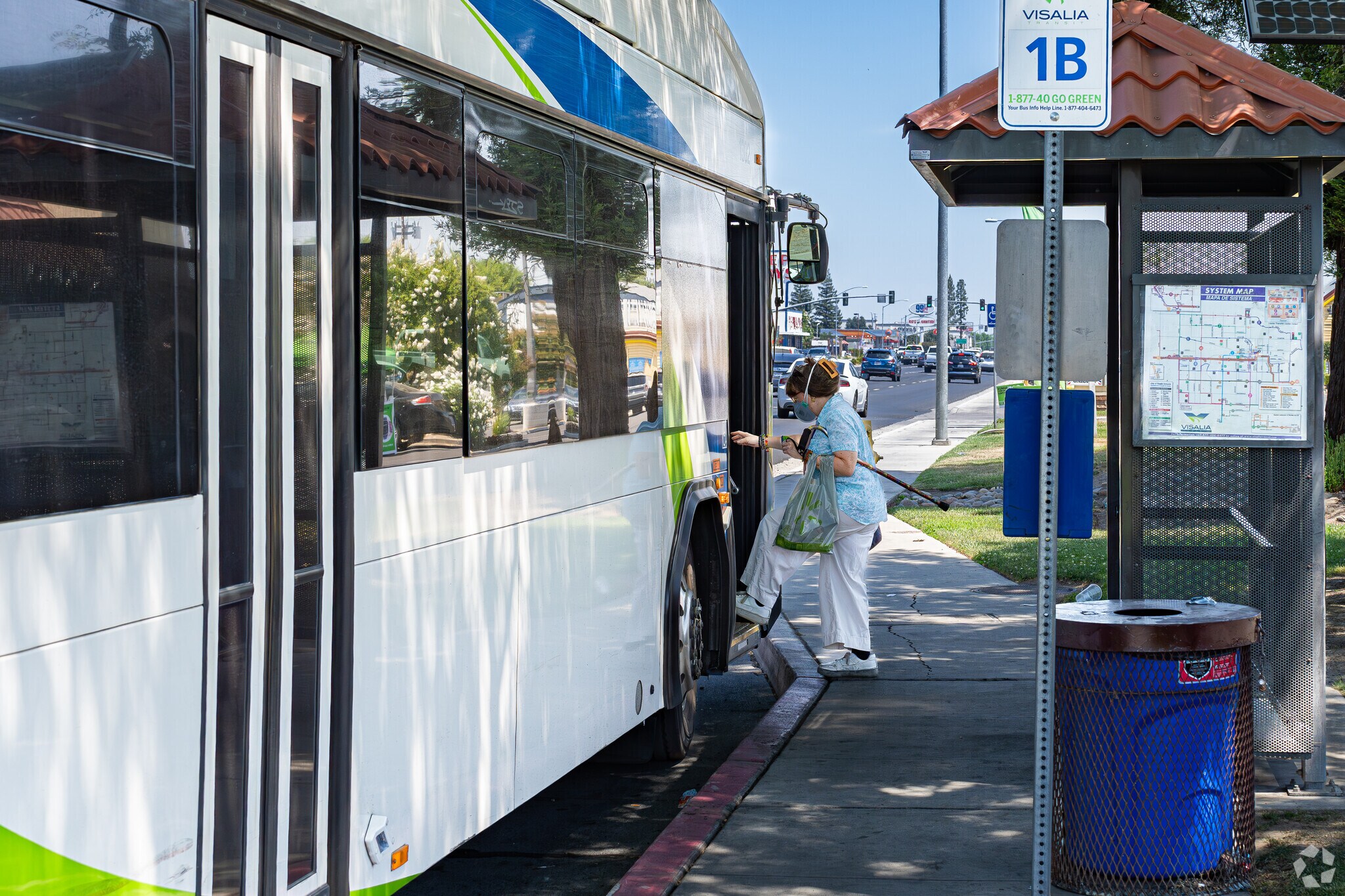 The Visalia Transit bus line serves all the residents of Mooney.