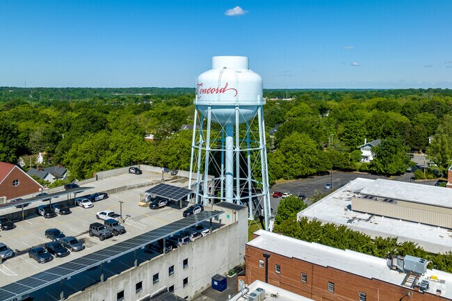 The large Concord water tower is just south of the Brookwood North neighborhood.