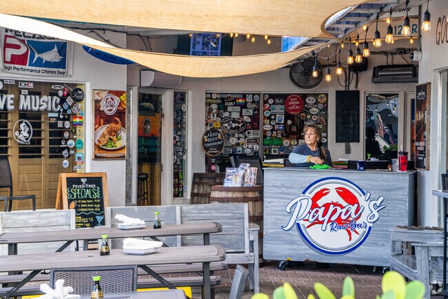 Entrance of Papa's Raw Bar in Lighthouse Point.
