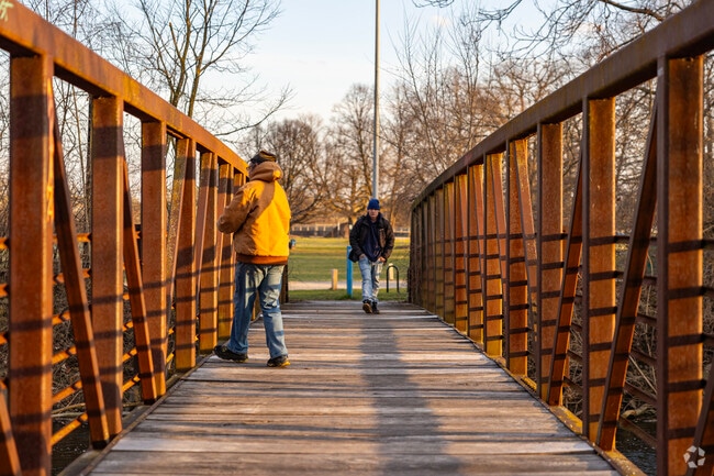 Arched bridges provide easy access to either side of the Huron River in Historic South side.