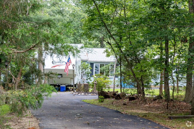 Homes in Weymouth Township have long driveways away from the main street.