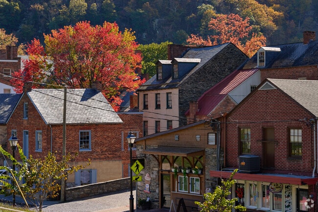 Historic buildings of Harpers Ferry West Virginia.