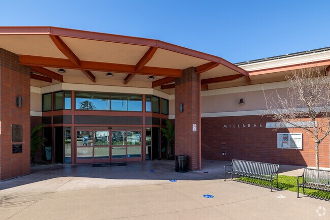 Millbrae Library and other community spaces rest at the bottom of Telescope Hills.
