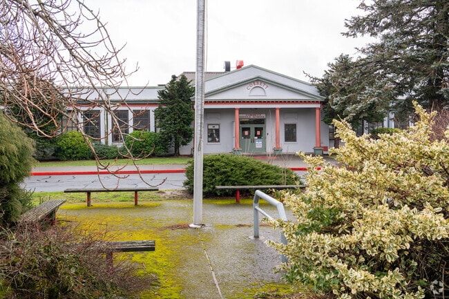 Main student entrance at Corbett School.