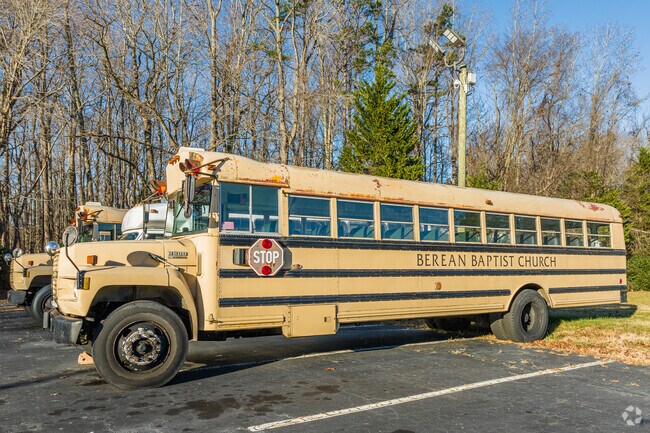 Berean Christian School features buses.